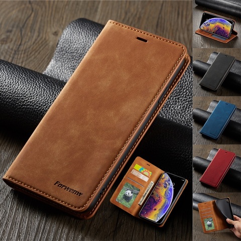 Funda billetera de cuero de gamuza ultrafina para iPhone 11 12 Pro Max Mini XR XS 8 7 6s 6 Plus SE 2022 5S 5 funda abatible magnética fuerte ► Foto 1/6