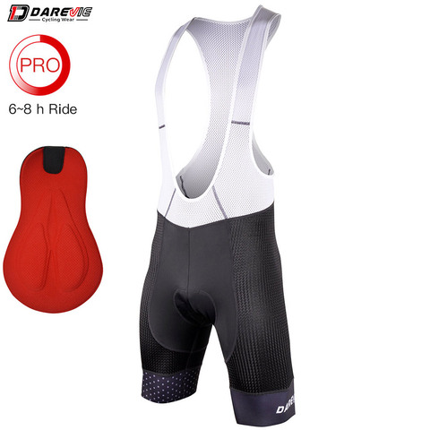 Pantalones cortos con pechera para ciclismo para hombre, pantalones cortos para bicicleta de larga duración, de licra, con esponja 3D a prueba de golpes, para ciclismo de verano ► Foto 1/6