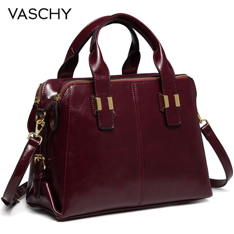 Bolso de charol VASCHY para mujer, bolso a la moda con asa superior, bolso grande de trabajo, bolso con compartimentos triples, maletín ► Foto 1/6