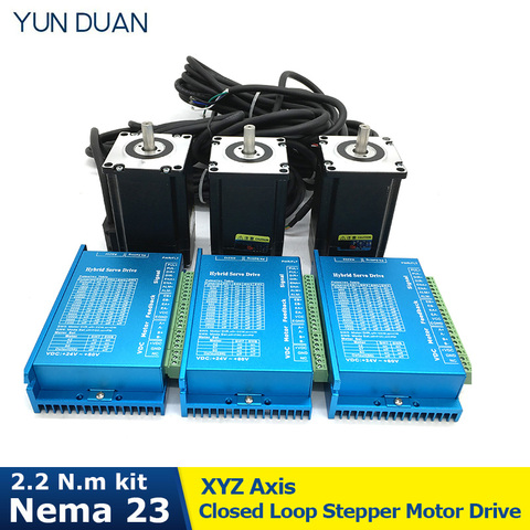 3 uds XYZ Nema23 2.2Nm 57MM DC DSP 2 Fase híbrido de bucle cerrado controlador de Motor paso a paso codificador fácil Servo a pasos Kits para soldadura ► Foto 1/6