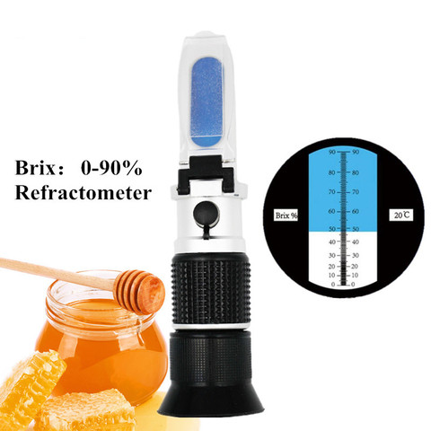 Brix 0-90% refractómetro azúcar Refratometro para alimentos contenido de jugo de fruta líquidos ATC herramienta de medición 30% ► Foto 1/6