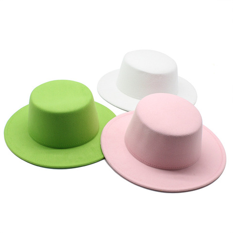 Las mujeres sombreros de fieltro de lana en blanco de ala ancha sombreros para boda fiesta sombreros para misa pastel de carne de cerdo, sombrero de Fedora Floppy Derby Triby sombreros con Base ► Foto 1/6