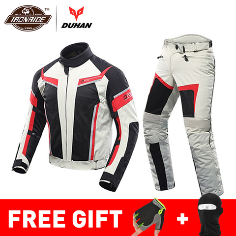 Chaqueta de Moto de verano DUHAN chaqueta de montar para hombre + Pantalones de motocicleta traje de chaqueta de malla transpirable pantalones de Moto traje 9 estilo ► Foto 1/6