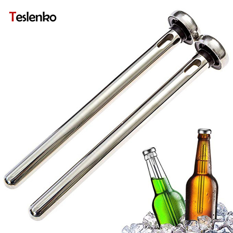 Enfriador de cerveza con palo para hombre, Enfriador de bebidas de acero inoxidable, 2 barras de refrigeración, juego para regalo en caja ► Foto 1/6