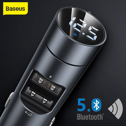 Baseus-transmisor FM con Bluetooth 5,0 para coche, modulador manos libres, cargador de coche 3.1A, reproductor MP3 USB Dual, Kit receptor de Audio inalámbrico ► Foto 1/6