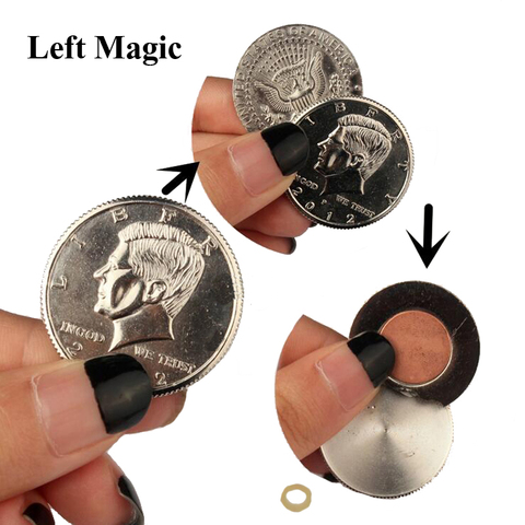 Moneda con mariposa volteadora magnética especial, trucos de magia, accesorios de magia para escenario, calle, accesorios de cómics ► Foto 1/6