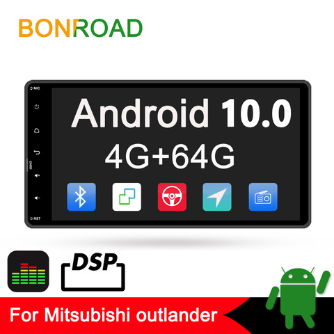 Bonroad 2din del coche de Android 10,0 reproductor Multimedia para outlander 3 lancer asx 2012-14 navegación GPS reproductor de radio SIN dvd amplificador ► Foto 1/5