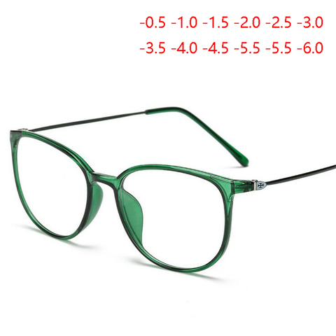 Gafas de miopía redondas TR90 para hombre y mujer, anteojos Retro ovalados para estudiantes, gafas graduadas para miopía con prescripción de-0,5-0,75-1,0-1,5 a 6 ► Foto 1/6