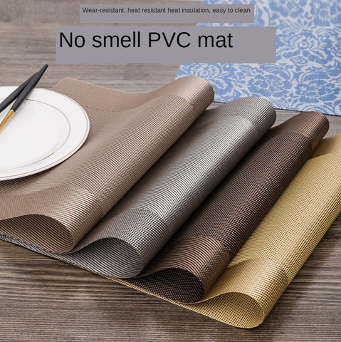 Manteles Individuales lavables de PVC para mesa de comedor conjunto de salvamanteles antideslizantes, accesorios de cocina, posavasos, almohadilla para vino ► Foto 1/5