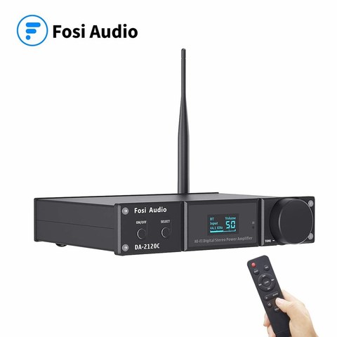 Fosi Audio DA2120C-AMPLIFICADOR Bluetooth 120W x2, estéreo, HiFi, 2,1 canales, Stream inalámbrico, Clase D, Mini Subwoofer de potencia, USB, DAC AMP ► Foto 1/6