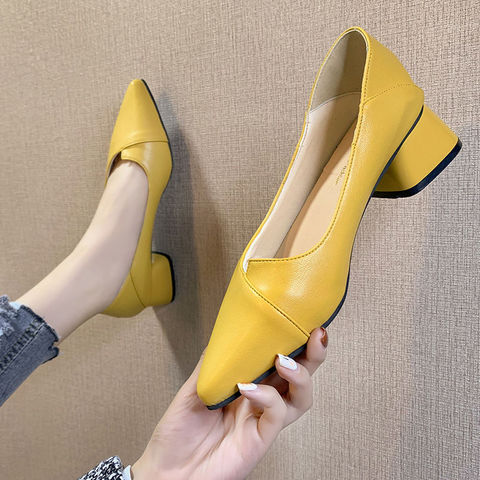 Cresfimix-Zapatos De tacón cuadrado sin cordones para Mujer, calzado De oficina cómodo, color marrón, para verano, B6308 ► Foto 1/6