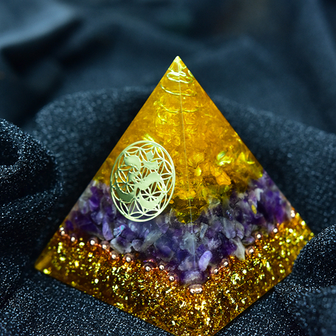 Aura Crystal-Orgone Energy Converter-Pirámide de orgonita que calma el alma, piedra que cambia el campo magnético de la vida, joyería de resina ► Foto 1/6