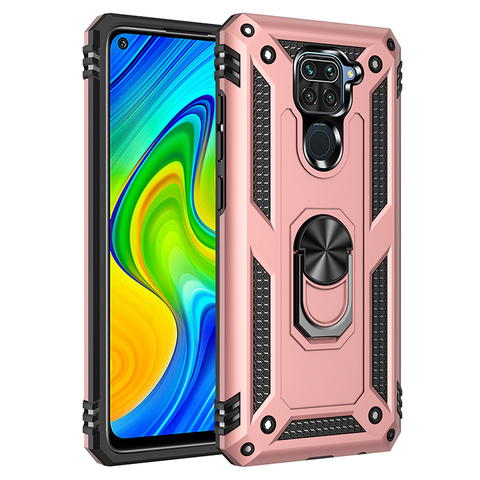 Funda de teléfono para Xiaomi Redmi Note 9S 9 Pro MAX, Protección Pesada, a prueba de golpes, armadura anticaída, soporte de anillo magnético duro, cubierta trasera ► Foto 1/6