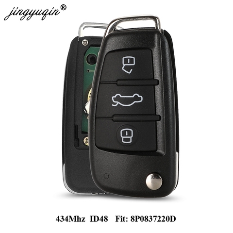 Jingyuqin coche llave de control remoto para Audi A3 S3 A4 S4 TT 434MHz ID48 8P0837220D 8X0837220D 220D 2005-2013 ► Foto 1/5