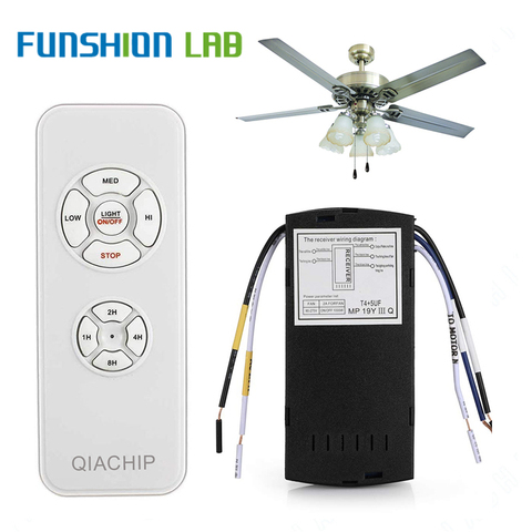 FUNSHIO-Lámpara de ventilador de techo Universal, Kit de Control remoto, CA 110-240V, interruptor de ajuste de sincronización, receptor transmisor de velocidad de viento ajustado ► Foto 1/6