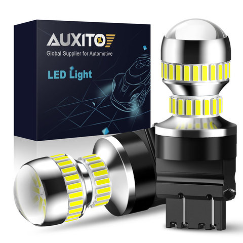 AUXITO T25 LED 3157 3156 3057 3056 P27/7W bombillas LED 54 led 4014 SMD bombilla LED, luces de freno de aparcamiento traseras de coche 12V ámbar blanco rojo ► Foto 1/6