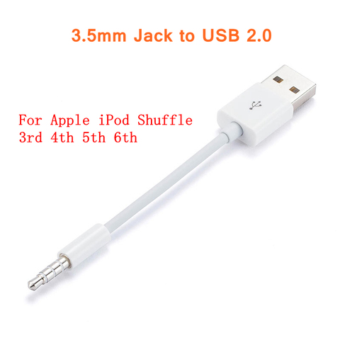 3,5mm Jack a USB 2,0 Data Sync cargador de transferencia de Audio Cable adaptador para Apple iPod Shuffle 3rd 4th 5th 6th ► Foto 1/5