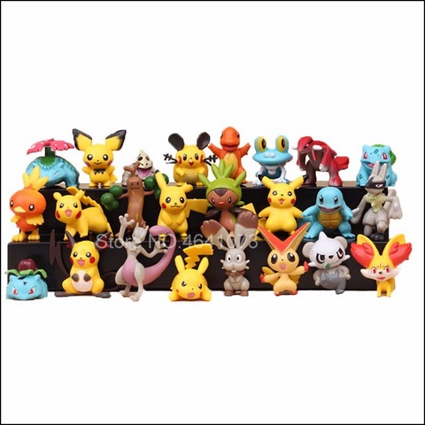 Set de 24 unids/set de 4-5cm de figuras de acción de Pokémon, juguetes de Anime para niños, regalos de Navidad, dibujos animados, figuras de acción de juguete, modelo de decoración ► Foto 1/6