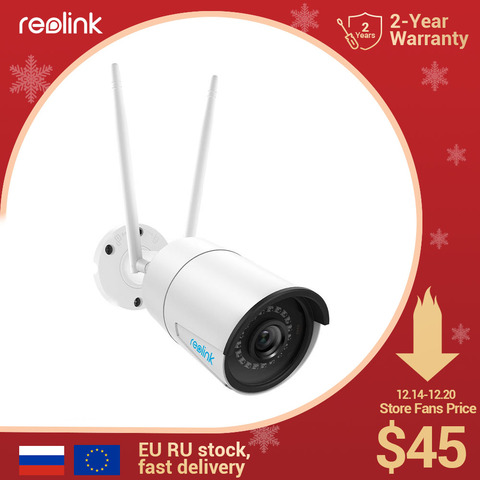 Reolink-cámara ip inalámbrica de 4MP, RLC-410W de vigilancia para el hogar, wifi, 2,4G/5Ghz, Onvif, visión nocturna infrarroja, impermeable, para interior y exterior ► Foto 1/6