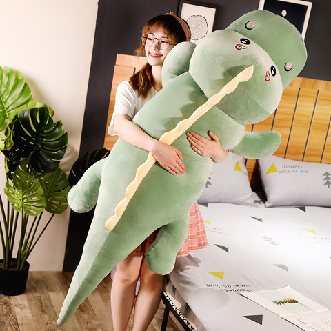 50-100CM de gran tamaño largo encantadora dinosaurio de juguete de felpa suave dinosaurio Animal de dibujos cojín de muñeco de peluche de cumpleaños niños niñas regalo ► Foto 1/6