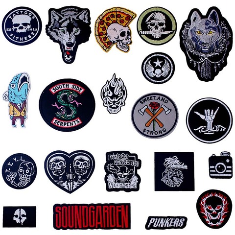 Parches con diseño de calavera malvada para planchar, insignias para coser ropa de sastrería, trajes de abrigo, chaqueta, pantalones, camiseta, ropa de ornamento ► Foto 1/6