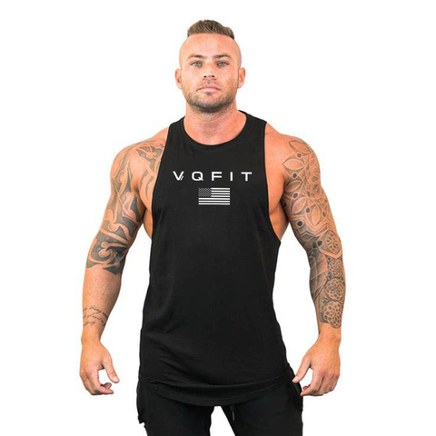 Camiseta de entrenamiento de algodón sin mangas para hombre, chaleco masculino canotte de gimnasio para fitness y musculación ► Foto 1/6