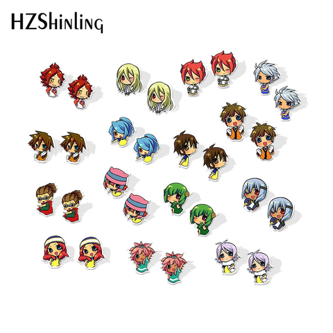 Pendientes de Inazuma Eleven Go de Anime Chibi, pendientes de tuerca de epoxi, a la moda, Pendiente de acrílico, novedad de 2022 ► Foto 1/5