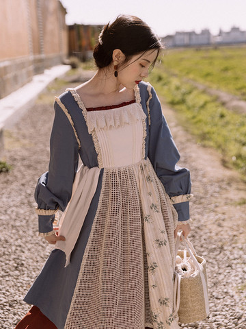 Vestido de estilo de niña Mori praichic para mujer, Cosplay Vintage de manga de la linterna de encaje, vestidos informales de talla grande, Vestido de Fiesta ► Foto 1/6