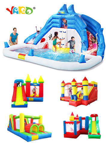 Patio casa inflable tobogán acuático inflable piscina castillo inflable para los niños regalo de navidad regalo de cumpleaños ► Foto 1/6