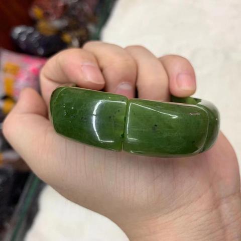 Pulsera de cuentas de piedra de jade natural de nefrita/canadiense, brazalete con piedra gema, joyería DIY para mujer, para regalo, venta al por mayor ► Foto 1/6