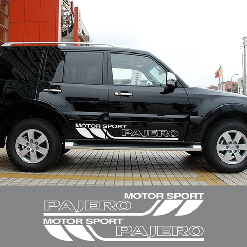 Uds para Mitsubishi Pajero coche ambos Lado de vinilo pegatinas deportivas puerta embellecedor lateral pegatinas cuerpo Auto decoración Película gráfica accesorios de coche ► Foto 1/6