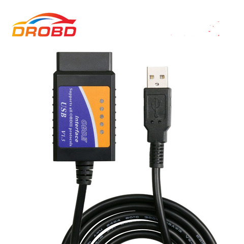 Lector de códigos para automóvil OBD/OBDII OBD2, escáner ELM327, interfaz de herramienta de diagnóstico de coche USB, versión V1.5 para código de fallas de motor ► Foto 1/6