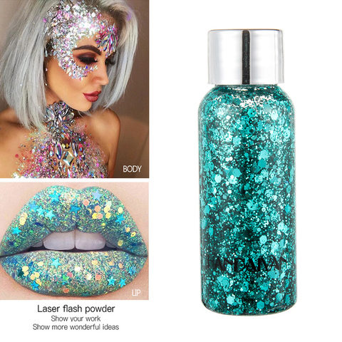 Gel de sombra de ojos holográfico, Mermaid Glitter, para cuerpo, líquido, pigmentos de lentejuelas sueltas, crema de maquillaje, gemas de Festival ► Foto 1/6