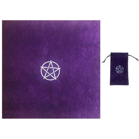 Mantel de Tarots de Pentagrama con bolsa, tarot de terciopelo para Altar, tapete de tela, Pentacles ► Foto 1/6