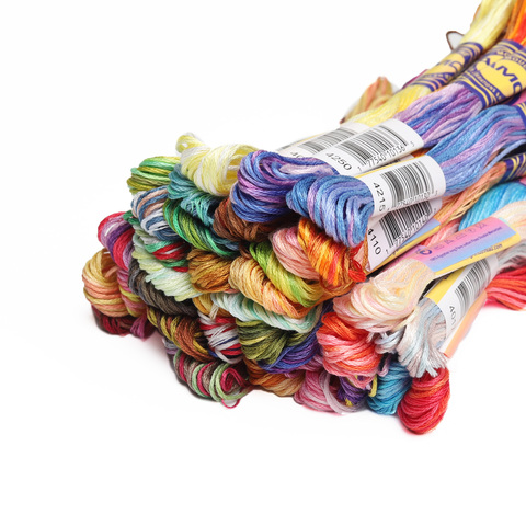 Hilo de bordado de algodón egipcio mercerizado, 41 colores variados, 8 metros por madeja, punto de cruz ► Foto 1/6