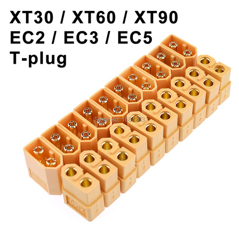 10 pares XT30 XT30U XT60 XT60H XT90 EC2 EC3 EC5 T enchufe conector de batería conjunto hembra conector de banana chapado en oro para piezas de control remoto ► Foto 1/6