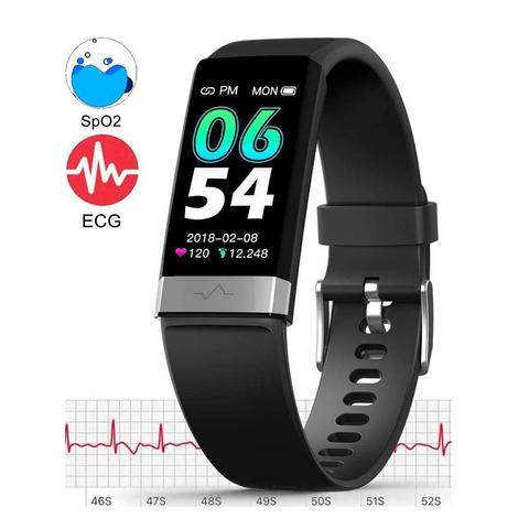 Pulsera inteligente V19 ECG Bluetooth, monitor de ritmo cardíaco, presión arterial y sueño ► Foto 1/6