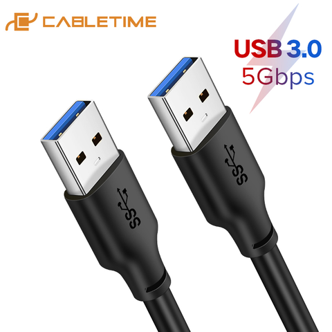 CABLETIME-Cable de extensión USB A USB 3,0 tipo macho A, Cable de extensión para disco duro de radiador, USB3.0, Cable DE TRANSFERENCIA DE DATOS, C266 ► Foto 1/6
