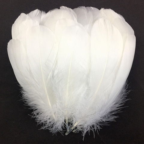 100 unids/lote Natural blanco plumas de ganso pluma arte DIY plumas de colores al por mayor boda fiesta Navidad decoración 13-18cm ► Foto 1/6