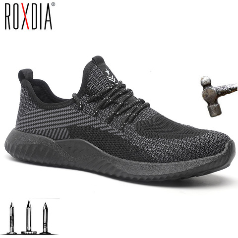 Dropshing mujeres zapatillas de deporte hombres y zapatos de seguridad zapatos de punta de acero de anticolisión para el trabajo al aire libre, marca proteger de talla grande ROXDIA RXM239 ► Foto 1/6