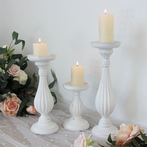 Candelabro creativo de madera blanca para plantas suculentas, soporte de bandeja para Vela, mesa de decoración de escritorio, decoración rústica para bodas y vacaciones ► Foto 1/6