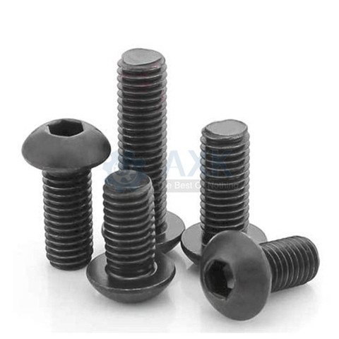 Tornillos de acero de aleación M2, M2.5, M3, M4, M5, M6, M8 y M10 de grado 10,9, cabeza redonda hexagonal, tornillo negro, tornillo de fijación para muebles ► Foto 1/6