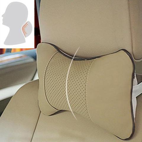 Almohada de cuero de imitación para el cuello, suministros de reposacabezas con detección para coche, almohada de seguridad para el cuello, araba aksesuar para Auto, 1 unidad ► Foto 1/6