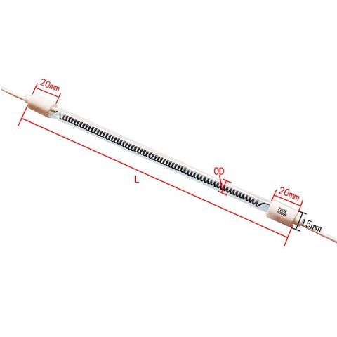 Elementos de calefacción eléctricos de cuarzo de fibra de carbono para calentadores, tubo de calefacción de cuarzo infrarrojo lejano, calentador tubos de vidrio OD10 12mm ► Foto 1/3