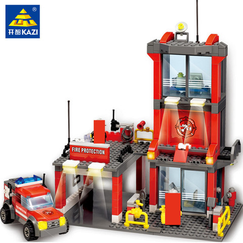 300 piezas de bomberos de la ciudad de estación Compatible LegoINGL juegos de bloques de construcción bombero cifras creador ladrillos juguetes para los niños ► Foto 1/3