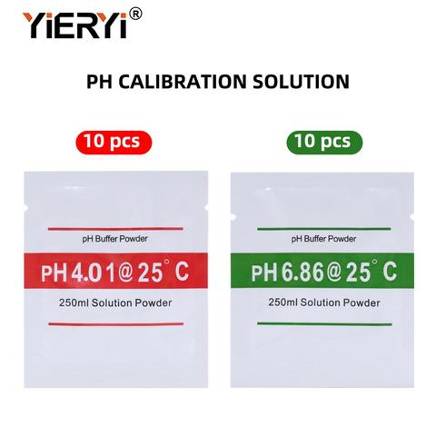 New10Set(20 bolsas) tampón de PH en polvo para PH Meter medida solución de calibración 10 Uds 4,01 y 10 Uds 6,86 punto de calibración ► Foto 1/6