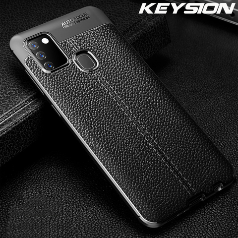 KEYSION caso a prueba de golpes para Samsung A21S A12 5G A42 A02S de cuero suave de silicona cubierta posterior del teléfono para Galaxy M31 M21 M30S M51 M31S ► Foto 1/6