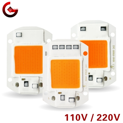 Lleno espectro Led crecer Chip 10W 20W 30W 50W 110V 220V cob luz chip 380nm-840nm para planta de interior de plántulas crecer y flor ► Foto 1/6