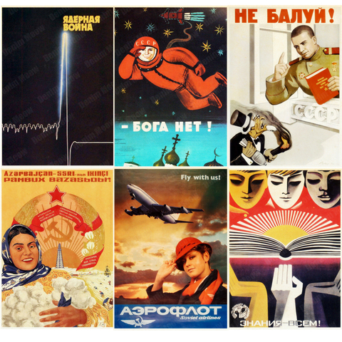 Cartel Retro Stalin USSR CCCP carteles de hojalata Vintage exploración espacial pintura arte de pared Bar Pub Cafe casa Placa de habitación ZSS20 ► Foto 1/6