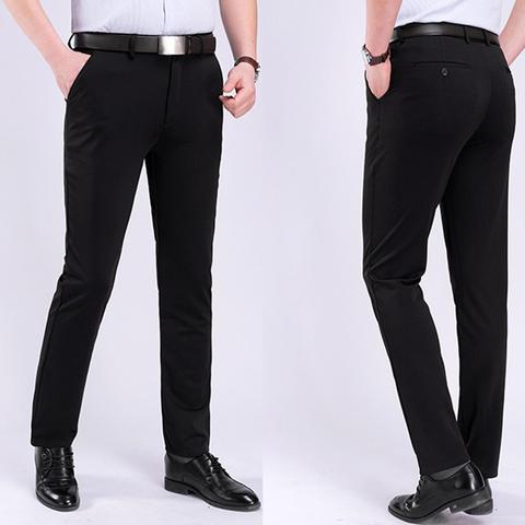 Pantalones de algodón de alta calidad para hombre, pantalón largo de corte recto, estilo clásico e informal, de negocios, longitud completa, nueva moda, primavera y otoño ► Foto 1/6